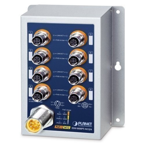 Промышленный коммутатор Ethernet (8 портов 10/100TX M12 с 802.3at PoE+)
