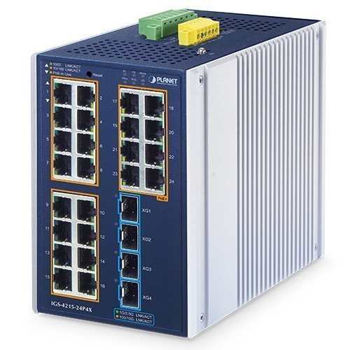 Управляемый промышленный коммутатор (L2/L4, 24 x 10/100/1000T + 4 x 10G SFP+)
