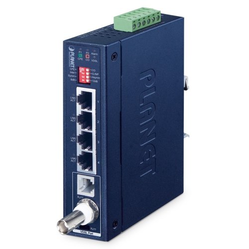 Промышленный удлинитель Ethernet (1 порт BNC/RJ11, 4 порта 10/100/1000BASE-T)