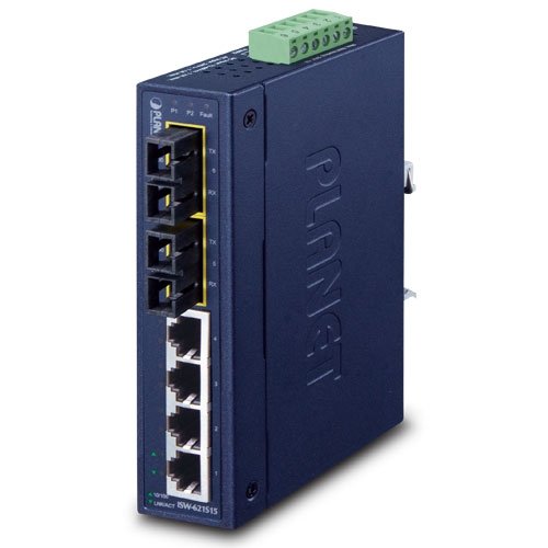 Промышленный коммутатор Fast Ethernet (4 порта 10/100Base-TX, 2 порта 100Base-FX, -10~60C)